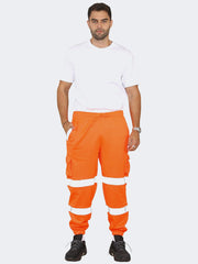 Men Hi Viz Workwear Fleece Reflective Tape Safety Trouser - Grunge Wear