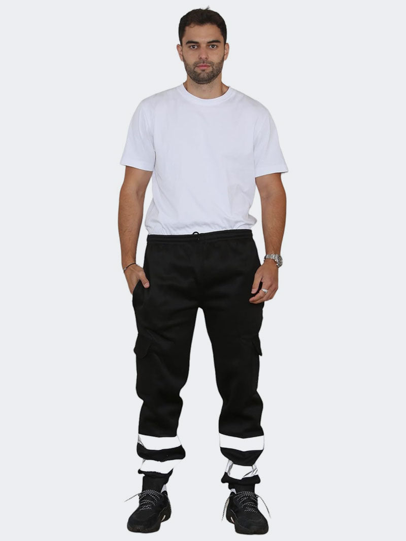 Hi vis safety joggers for men with reflective silver tape