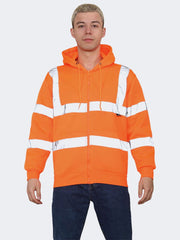 Men Hi Viz Workwear Zipper Hoodie - Grunge Wear