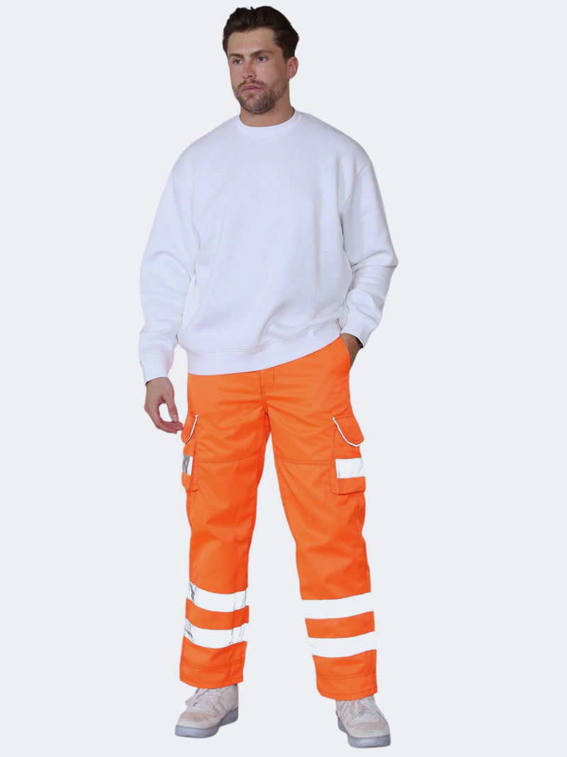 Men High Visibility Satin Combat Workwear Bottoms Pants - Grunge Wear