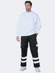 Men High Visibility Satin Combat Workwear Bottoms Pants - Grunge Wear