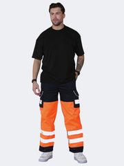 Men High Visibility Satin Combat Workwear Bottoms Pants - Grunge Wear