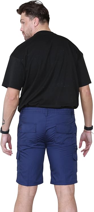 Mens Cargo Shorts Elasticated Waist – Mian Combat Multi Pocket Summer Work Shorts Plus Size