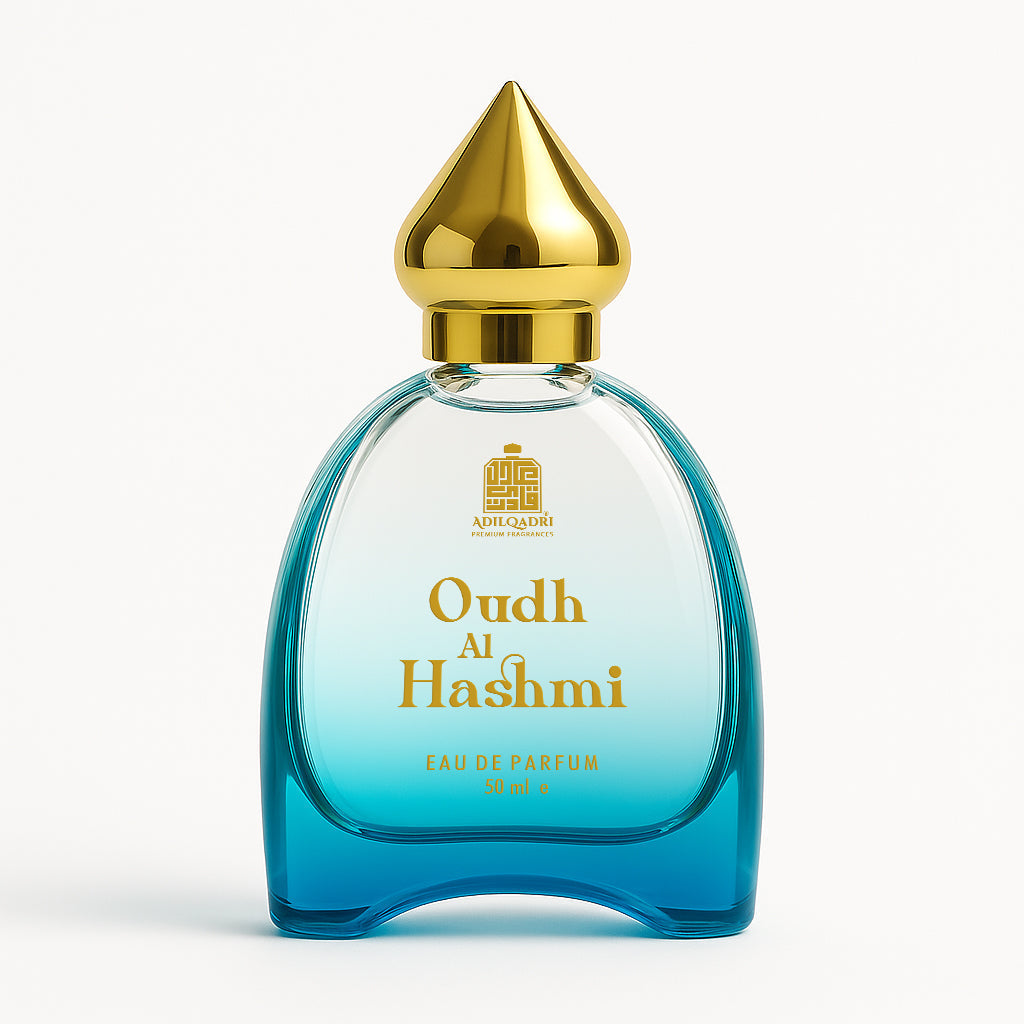 Oudh Al Hashmi perfume spray for men and women, elegant bottle, image 2 of 13.