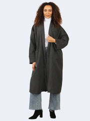 Women's Oversized Longline Front Open Coat With Pocket