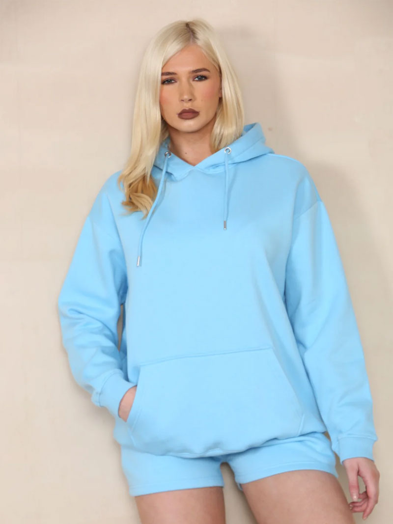 Oversized Hoodie & Shorts Fleece Co-ord