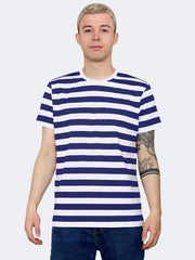 Unisex Crew Neck Short Sleeve Stripes T-Shirt - Grunge Wear