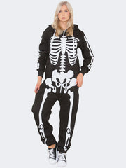 Unisex Halloween Skeleton Print Jumpsuits - Grunge Wear