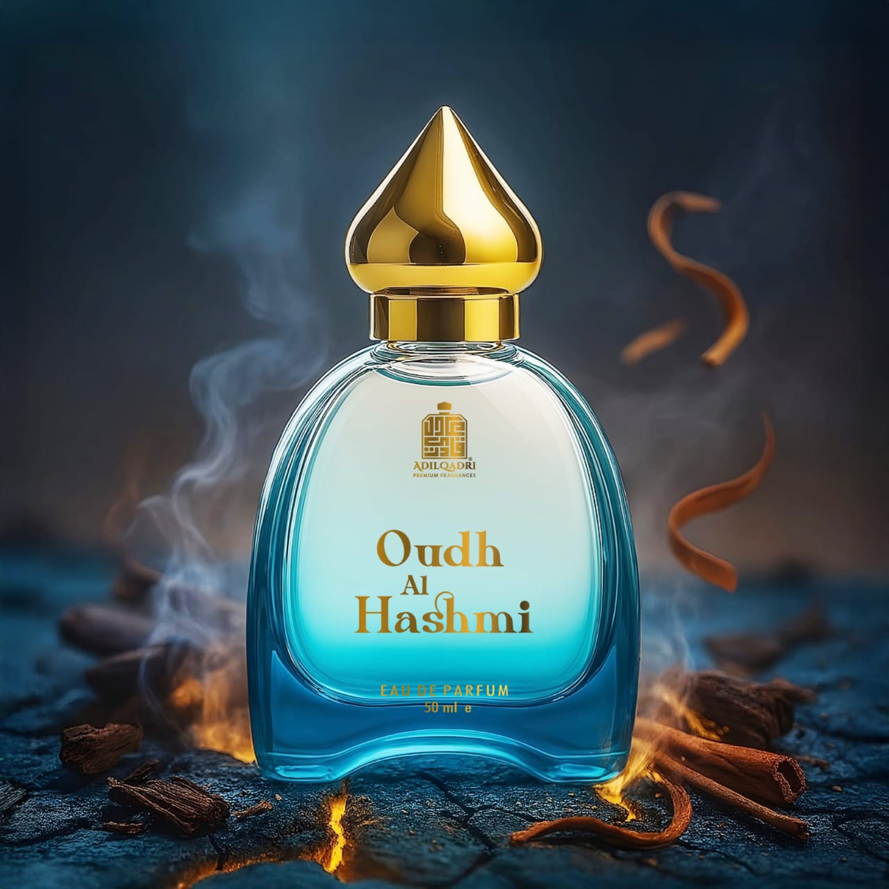 Oudh Al Hashmi perfume spray for men and women, elegant fragrance bottle.
