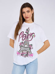 Bonjour Paris Graphic Printed T-Shirt