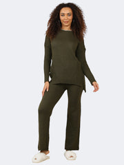 Women’s 2-Pcs Cable Knitted Jumper Trouser Co-ord Set