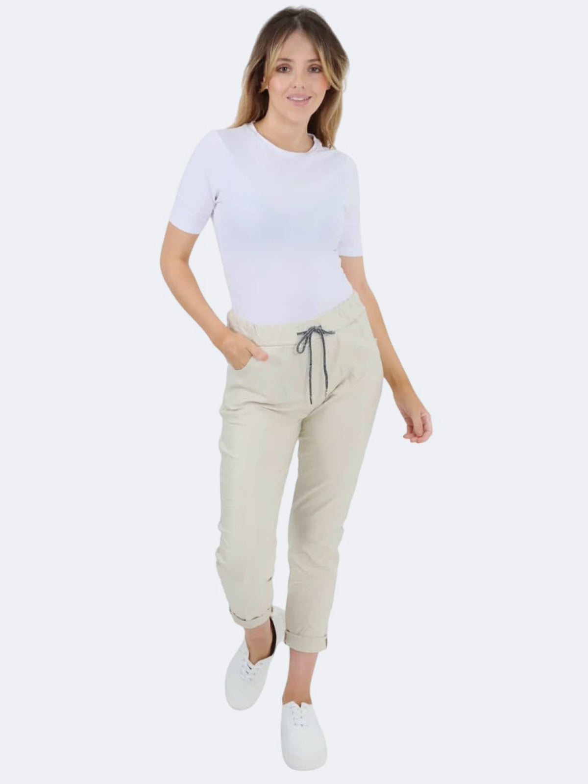 Women PU Wetlook Italian Magic Trouser Pants