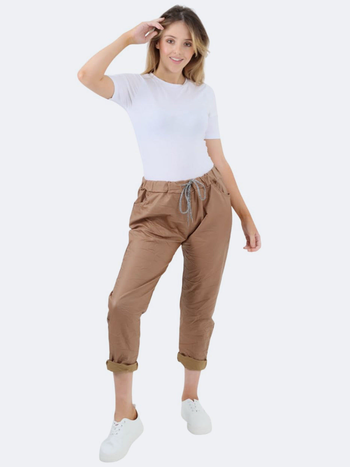 Women PU Wetlook Italian Magic Trouser Pants