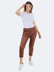 Women PU Wetlook Italian Magic Trouser Pants