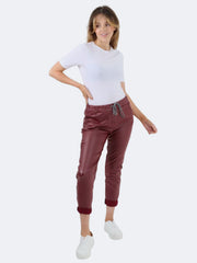 Women PU Wetlook Italian Magic Trouser Pants