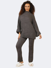 Women’s Ribbed Knitted Jumper Trouser 2 Pcs Co-Ord Set