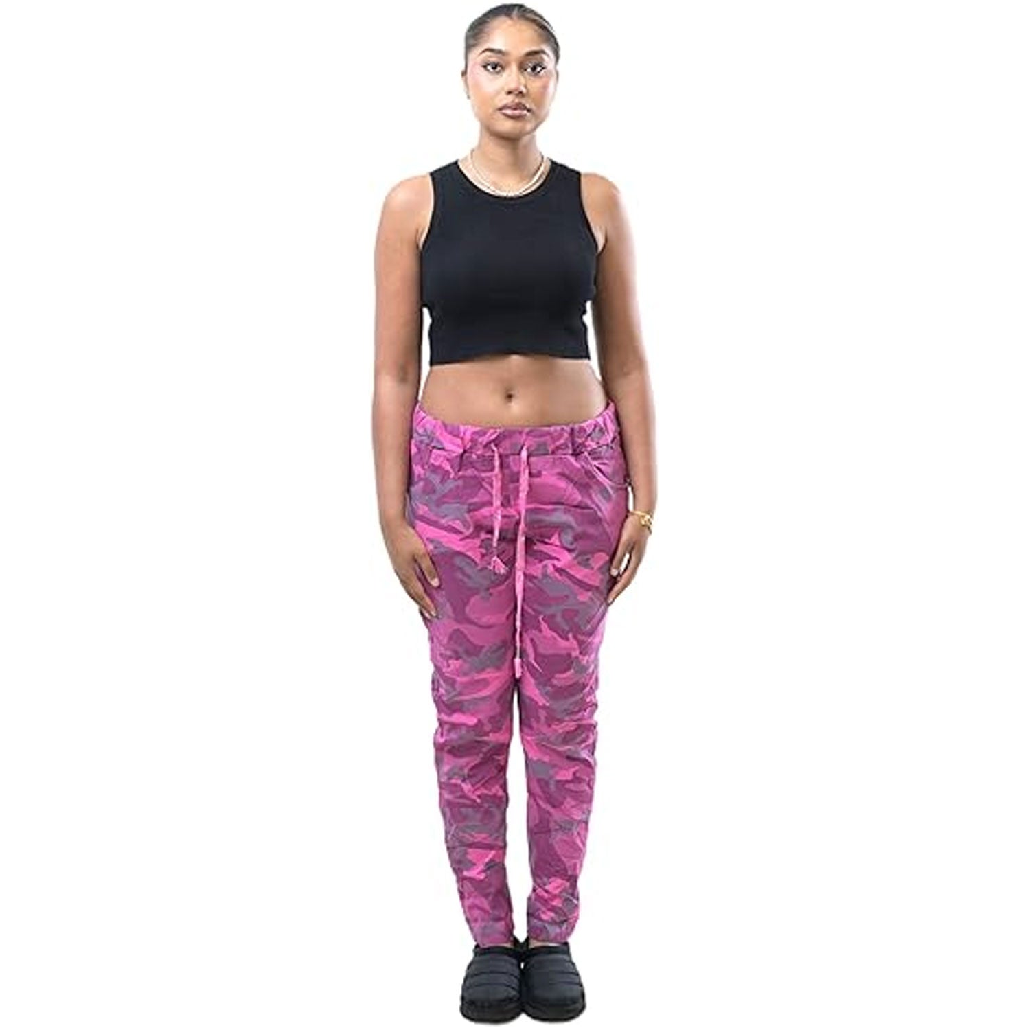 Women Camouflage Print Magic Italian Trousers - Grunge Wear