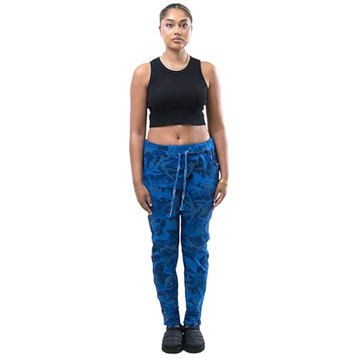 Women Camouflage Print Magic Italian Trousers - Grunge Wear