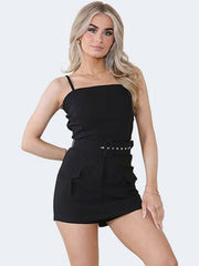 Women Cargo Pocket Bandeau Playsuit - Grunge Wear