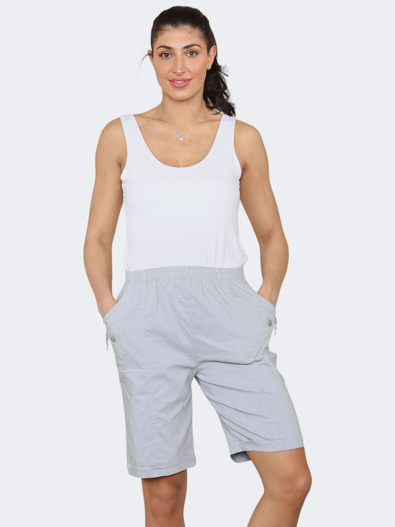 Women Cherry Berry Stretch Fit Pull On Elasticated Waist Shorts - Grunge Wear
