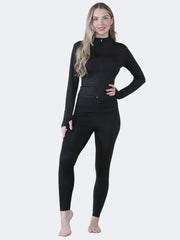 Women Fitted Active Yoga Top Zip Up Workout Jacket and Wide Leg Trouser Pant Set - Grunge Wear