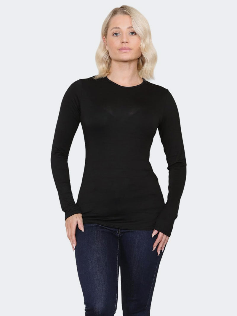 Women Long Sleeve Round Neck Top - Grunge Wear