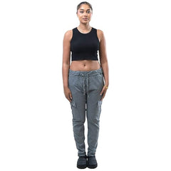 Women Plain Magic Italian Cargo Trousers - Grunge Wear