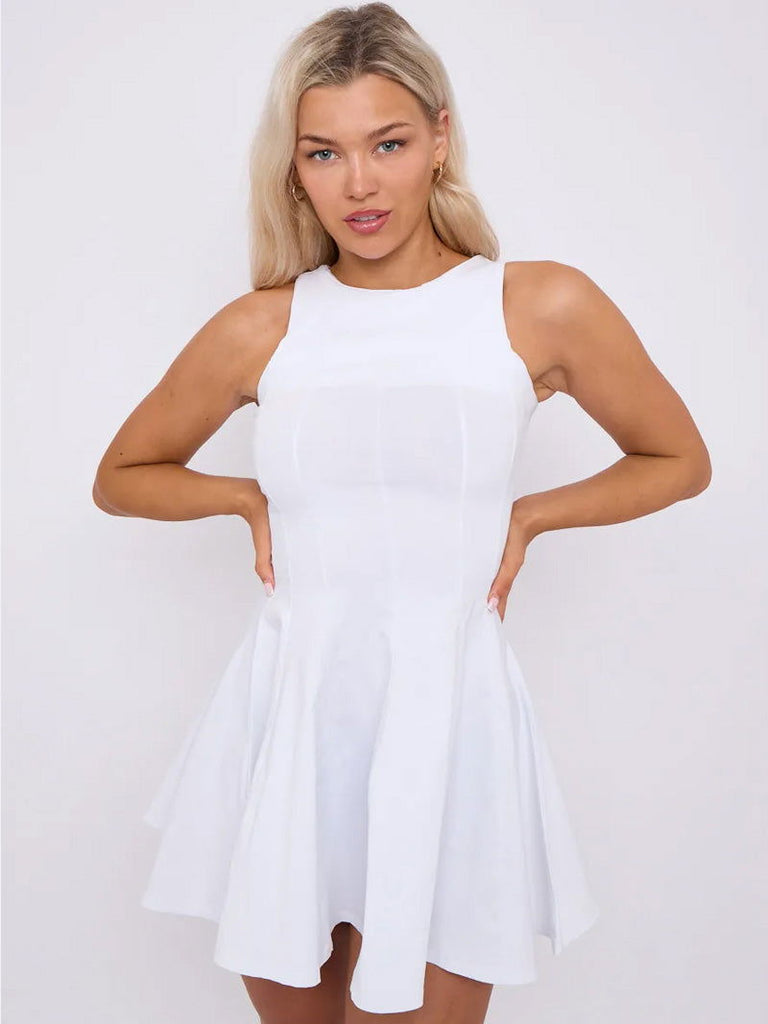 Women Pleated A-Line Mini Swing Dress – Grunge Wear