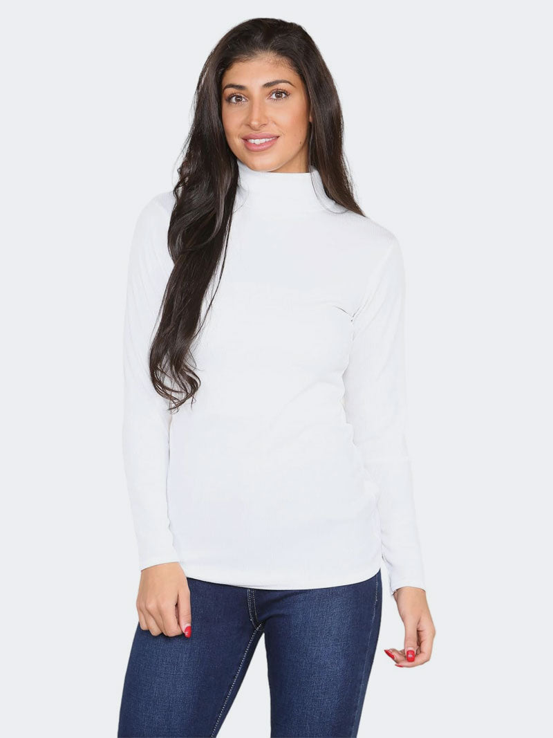 Women Polo Roll Neck Long Sleeve Turtle Neck - Grunge Wear