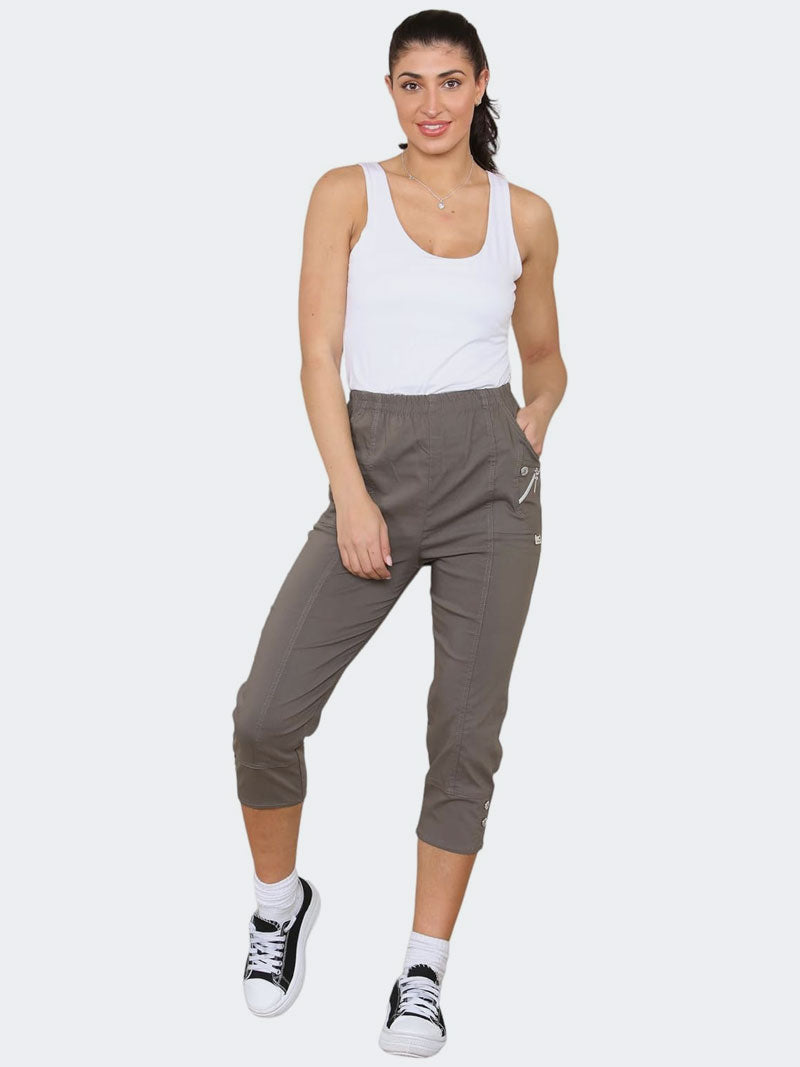 Women's Cherry Berry Capri Crop Trousers Pant - Grunge Wear