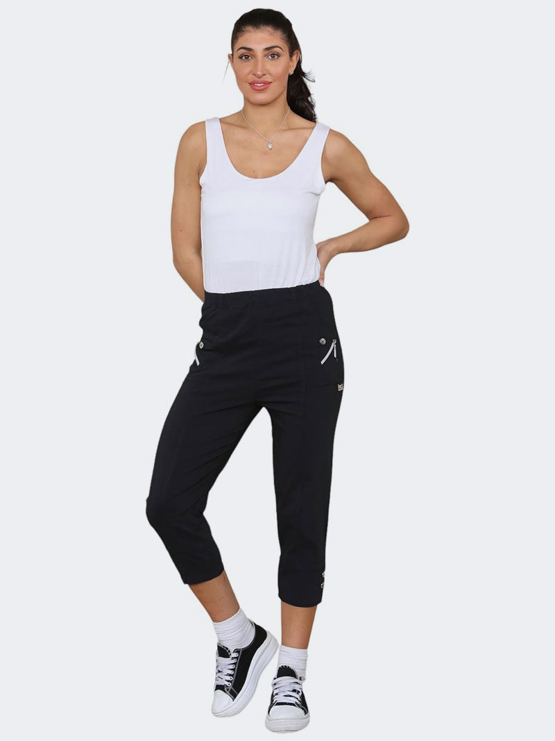 Women's Cherry Berry Capri Crop Trousers Pant - Grunge Wear