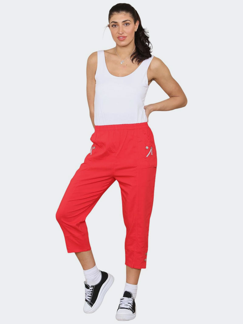 Women's Cherry Berry Capri Crop Trousers Pant - Grunge Wear