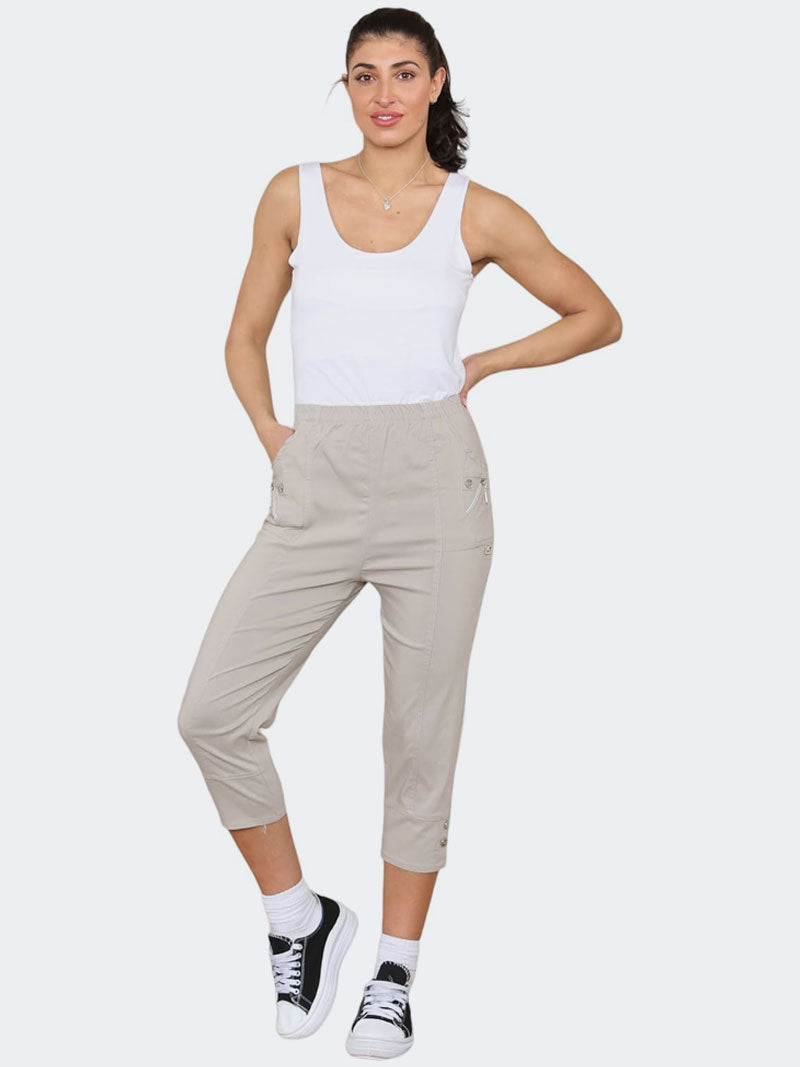 Women's Cherry Berry Capri Crop Trousers Pant - Grunge Wear