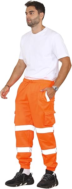 Reflective hi vis safety joggers for industrial work environments