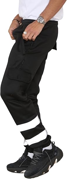 High visibility reflective tape trousers for road and railway workers